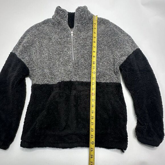 MEROKEETY Women's Long Sleeve 1/3 Zip Sherpa Pullover Fleece Sweatshirt Size S - Picture 4 of 10